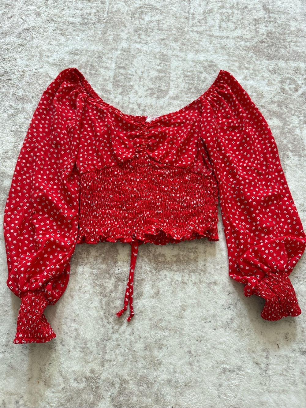 sienna sky long sleeve crop top